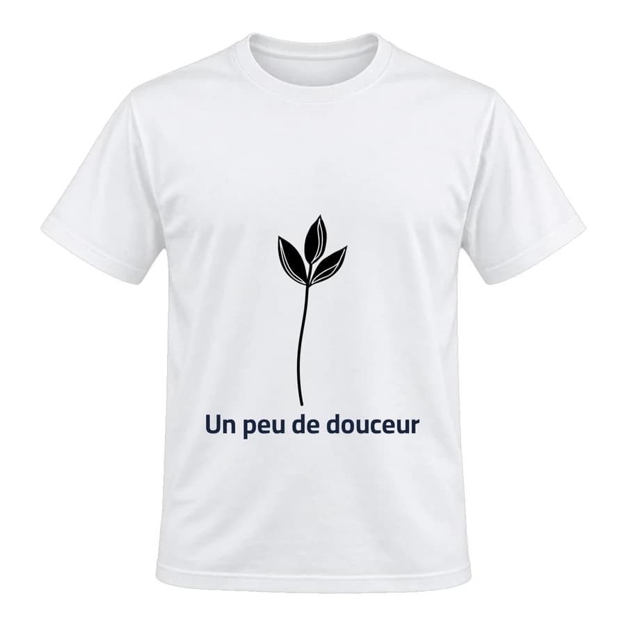 T-shirt — Fleurs des champs — الأمام — أبيض
