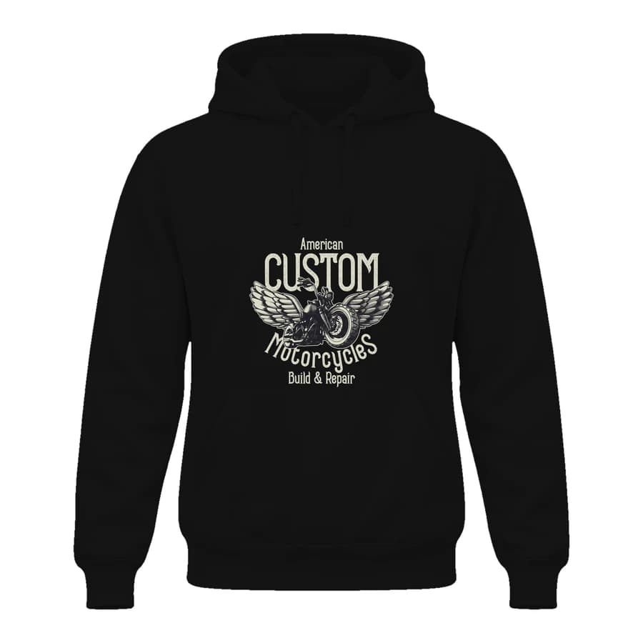 Hoodie — Moto custom · Rouler ensemble — Devant — Noir