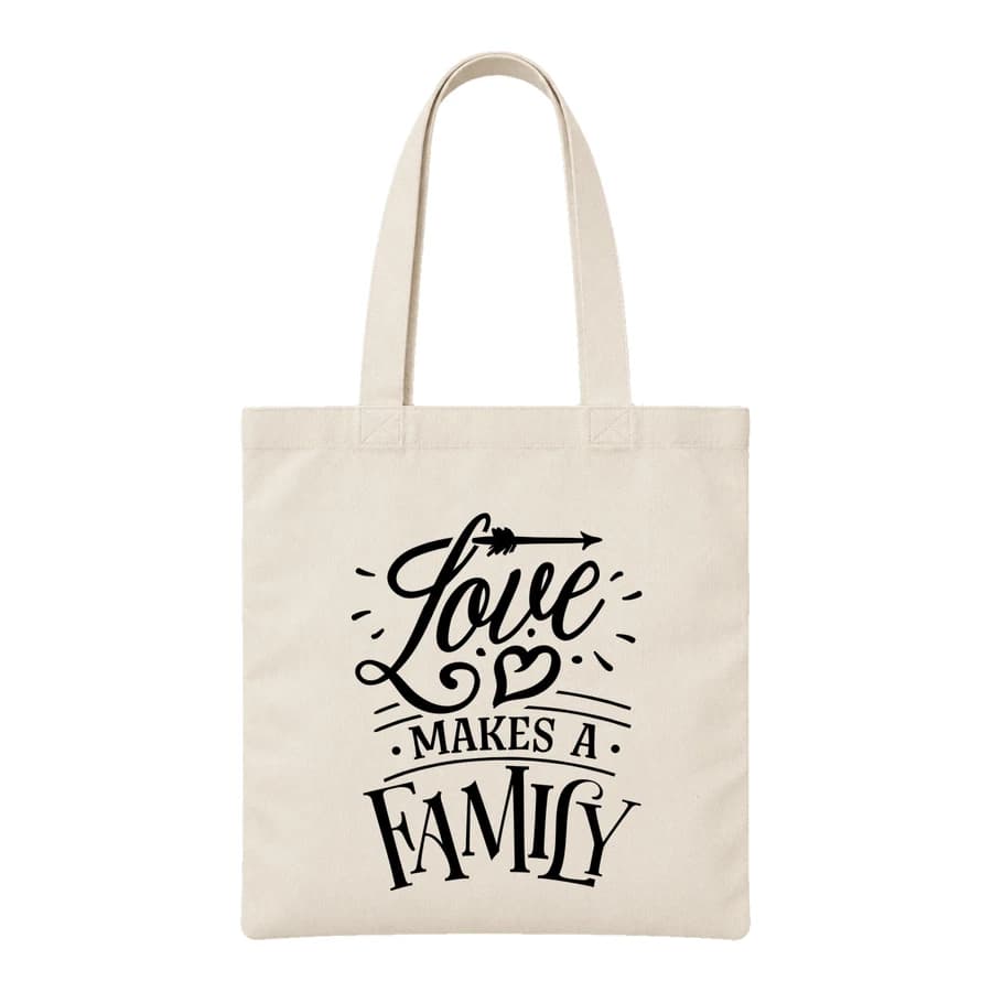 Tote bag — Famille de cœur — Devant — Naturel